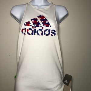 Adidas red white and blue stars tank top